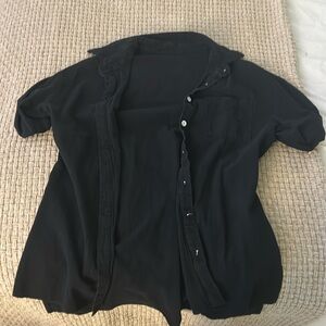 Black short sleeve button up